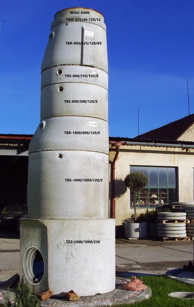 Betonové kanalizační šachty (tl. stěny 120 mm)